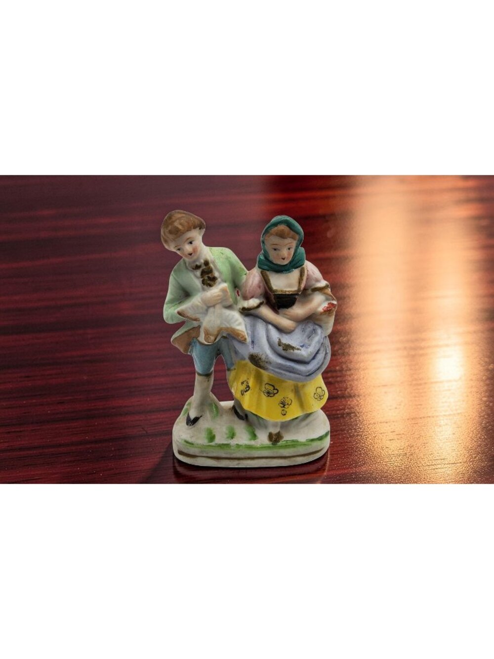Vintage 1950s Occupied Japan Porcelain Figurines, Hand-Painted Gold Trim
